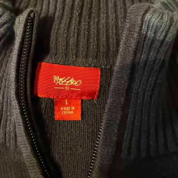 Vintage Mossimo Y2K Zip Up Sweater L Navy Blue  2000s grunge - Picture 2 of 10